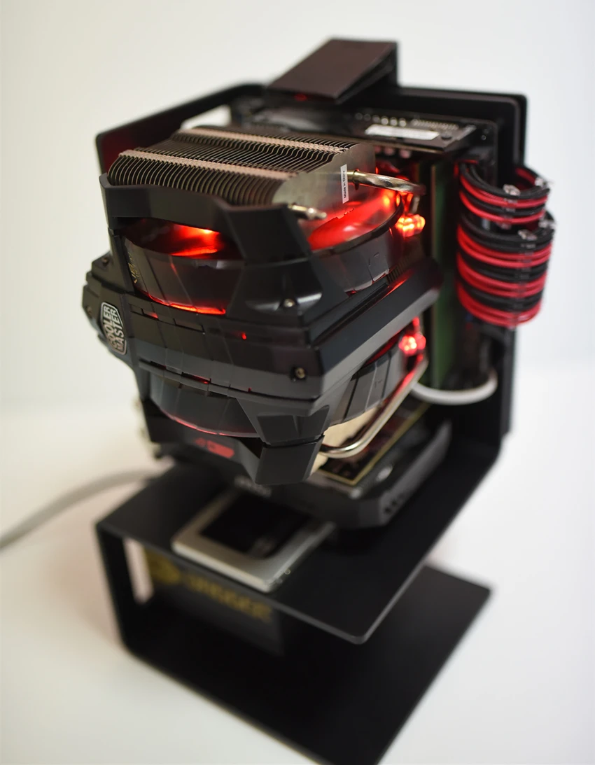 US $198.00 ITX open test rack aluminum open vertical mini itx motherboard Overclocking casing water cooling for sfx atx power supply