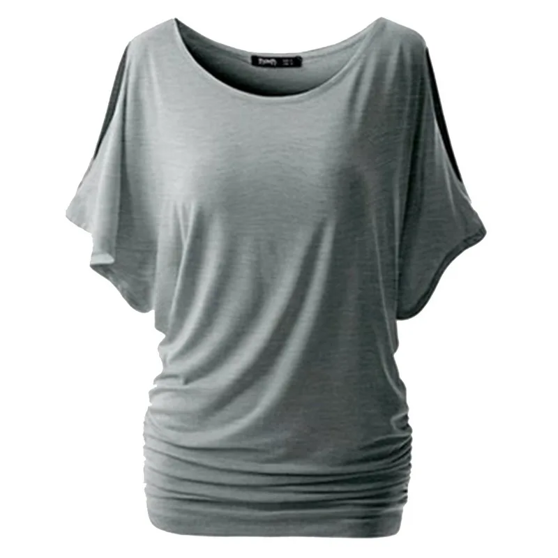 JODIMITTY 5XL Женская Повседневная летняя футболка с рукавом летучая мышь Свободный