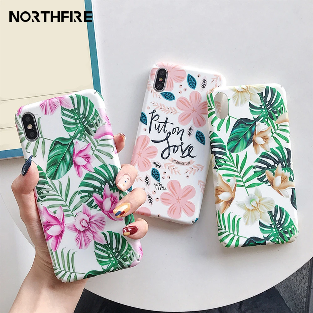 

NORTHFIRE Luminous Matte Girly Phone Case For Xiaomi 5/6/8/9 Redmi K20/6X/7 Retro Floral Hard Back Cover For Redmi Note 4X/6/7