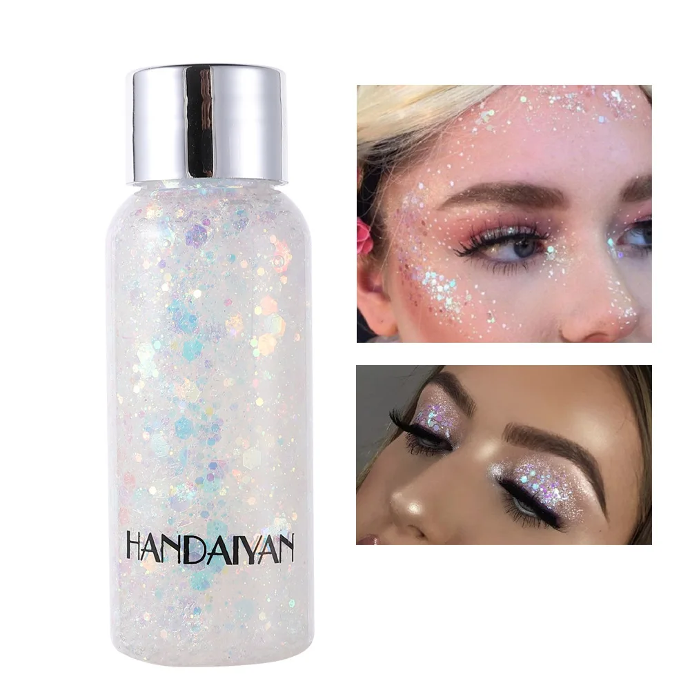 Diamond Sequins Eyeshadow Shimmer Glitter Nail Hair Body Face Glitter Gel Art Mermaid Flash Cream Sequins Festival Party Makeup