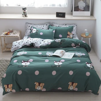

BEST.WENSD New Dachshund kids bedding set egyptian cotton anime Cartoon bed comforter duvet cover bedlinen Bedspread pillowcase