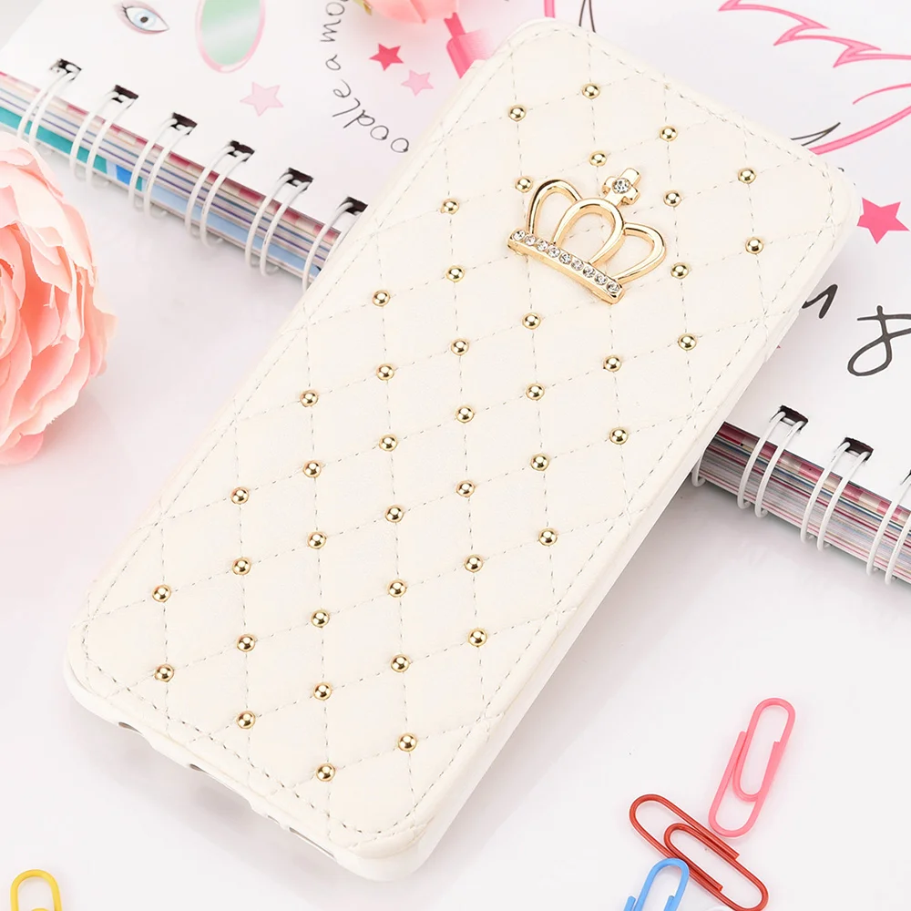 Luxury Leather Wallet Slim Flip Case for Samsung S20 Ultra S9 Plus S8 S10 S10e S7 Edge Shockproof Bling Crown Cover Card Holder Luxury Leather Wallet Slim Flip Case for Samsung S20 Ultra S9 Plus S8 S10 S10e S7 Edge Shockproof Bling Crown Cover Card Holder