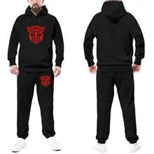 

Optimus Mens Tracksuit Set Autobot Male Sweatsuits Fashion Sweatpants And Hoodie Set Autumn