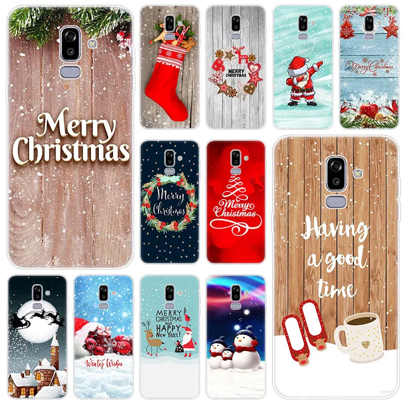 Силиконовый чехол для Samsung Galaxy J2 Pro J4 Plus J6 J7 Prime J8 2018 Core J3 2016 J5 2017 с надписью Happy New Year |
