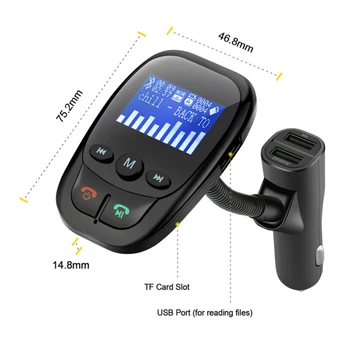 

12-24 V 32GB Bluetooth V4.0+EDR 88.1 ~ 107.9 MHz Car FM Transmitter MP3 Player Hands-free Radio Adapter Kit USB Charger
