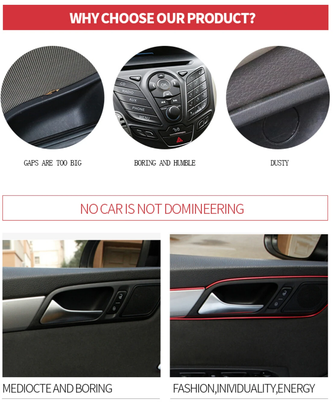 Автомобильная боковая лента 5 метров декоративная из ПВХ обшивка панели