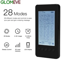 Десять единиц 28 режимов 20 интенсивность электрическая стимуляция мышечный массажер EMS терапия облегчение боли Регулируемый легкий ЖК-дисплей