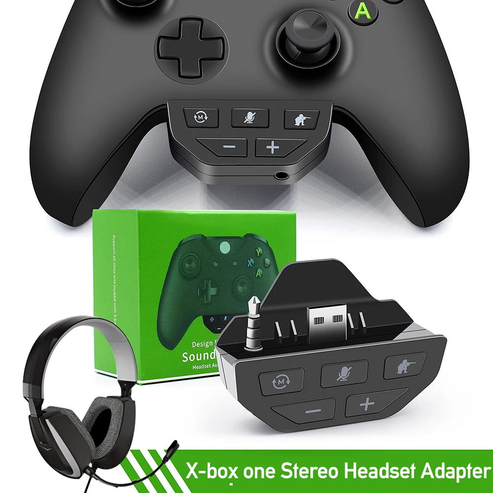 Stereo Headset Adapter, Audio Mic 