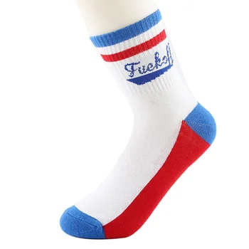 

Outdoor Sport Socks Unsexes Men Women Word Printed Cotton Blend Lightweight Anti-sweat Hosiery Footwear Lovers Mid-long Socks