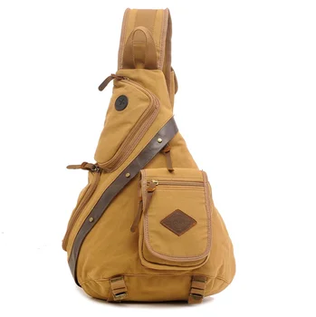 

TIANHOO Genuine leather walking bags vintage crazy horse leather chest bag back shoulder small stuff bicycle flap bag