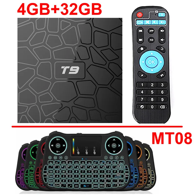 4GB 32GB Add MT08 T9 Android 9,0 Smart tv BOX RK3318 Четырехъядерный 4 ГБ ОЗУ 64 Гб ПЗУ цифровой дисплей 2,4 ГБ/5 Гб двойной wifi Bluetooth 3D HDR 4K медиаплеер - Цвет: 4GB 32GB Add MT08
