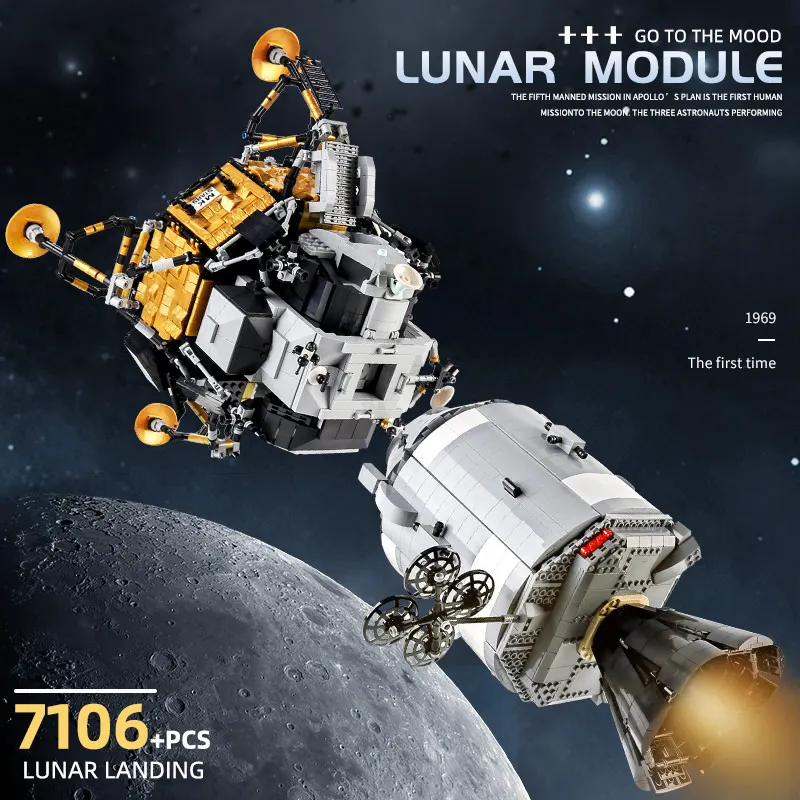 Креативная Серия Apollo 11 Звездный набор Wars Saturn V космический корабль строительные