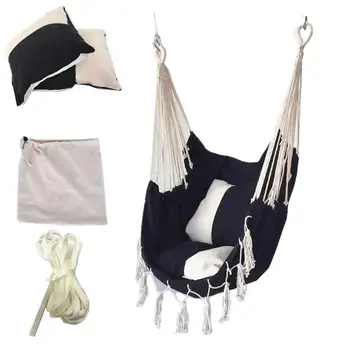 

Hanging Chair with Cushion Canvas Swing Chair Seat for Children Adult Student Dormitory Courtyard