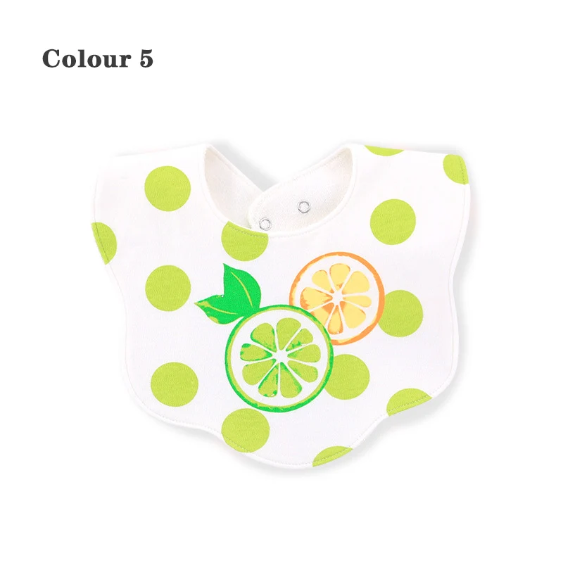 Printed Baby Cotton Bandana Bib Newborn Boy Girl Cartoon Circular Burp Cloth Absorbent Bib Waterproof Newborn Double Layer Towel