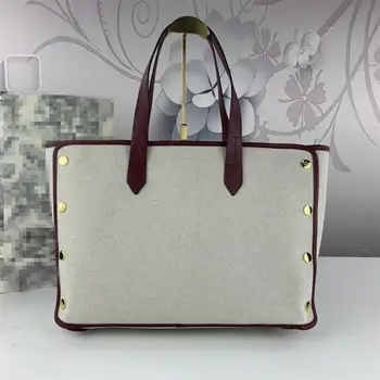 

Simple canvas zipper shopping bag fashion solid color leisure life bag handbag