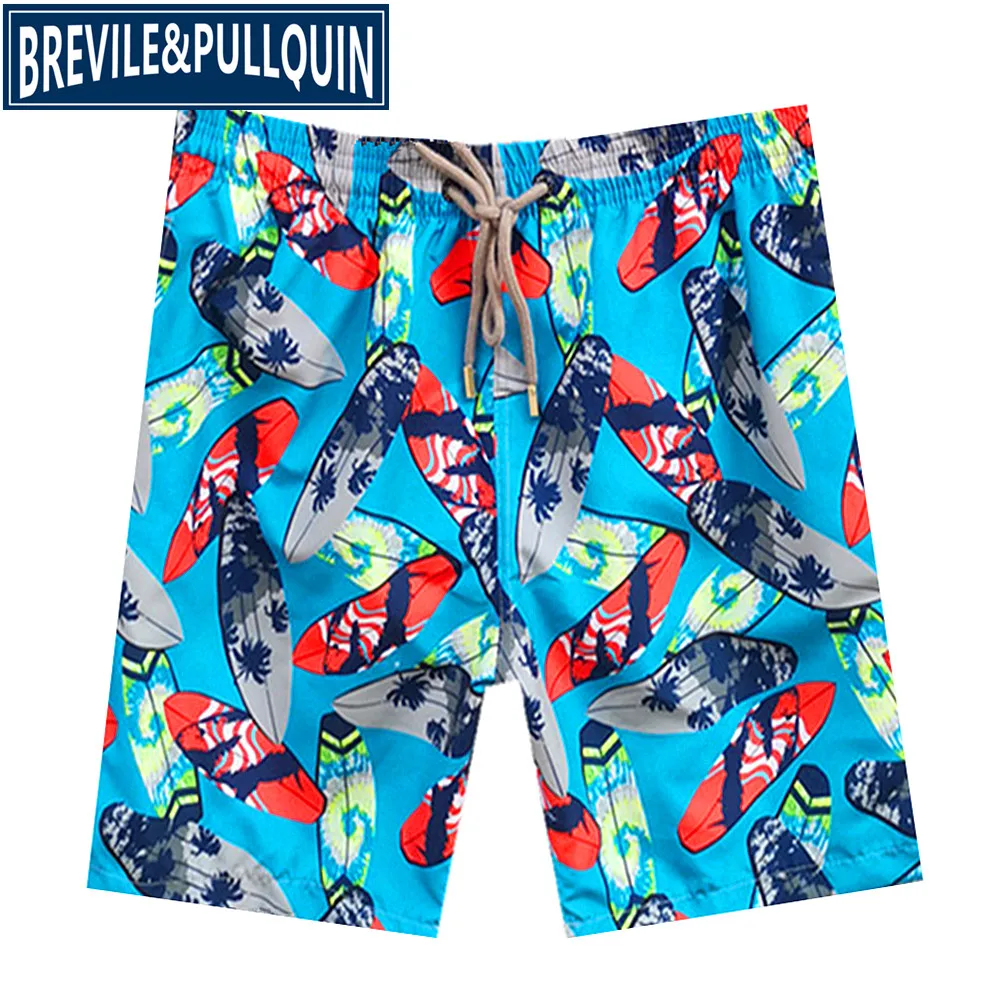 K Бренд бермуды Brevile pullquin, мужские пляжные плавки, мужские пляжные шорты с черепашками, мужские плавки для взрослых, шорты с попугаем - Цвет: K