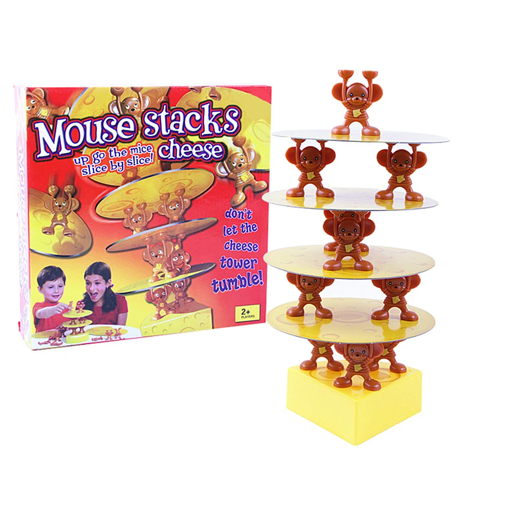 Plastic Educational Toys Mouse Stacks Cheese Game Balancing Toy for Kids