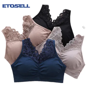 

Women lace Bras push up padded bra nylon seamless comfortable bralette Wireless Sports Yoga Sleep Bra