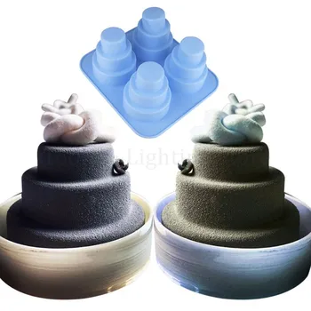 

4 Cavity 3 Layer Silicone Mold Fondant Mousse Cake Chocolate Decorating Sugarcraft Paste Mould Baking Tool