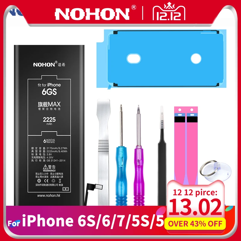 nohon аккумулятор для iPhone 6 S 6 7 Plus 5 5S 5C акумуляторная батарея для iPhone6 iPhone7 Max Ёмкость сменная литий-полимерные батареи