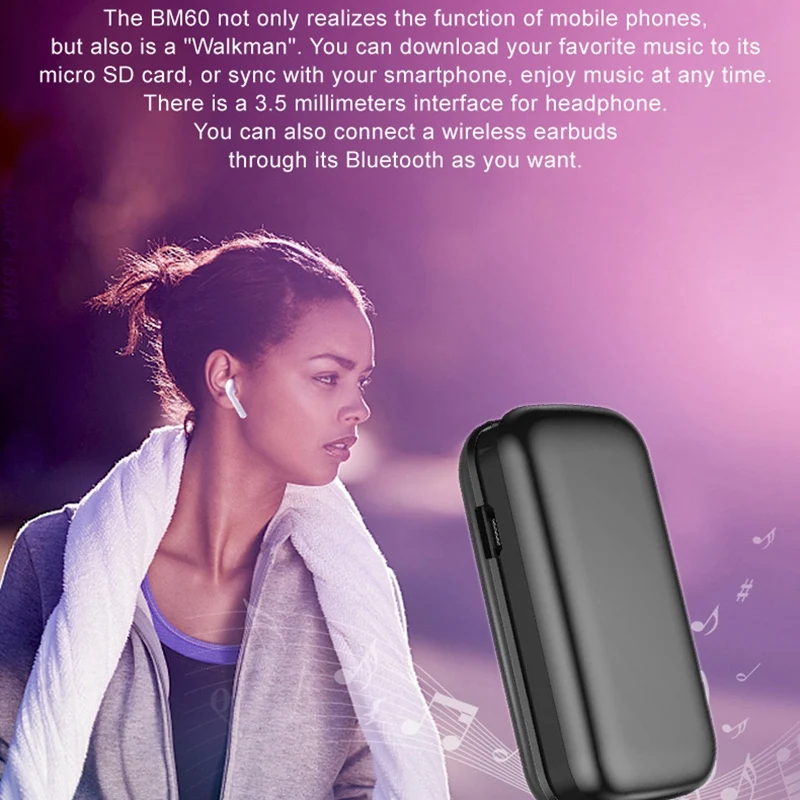 BM60 маленькая откидная крышка Мини телефон Bluetooth флип музыкальный телефон MP3 музыкальный плеер FM радио черный