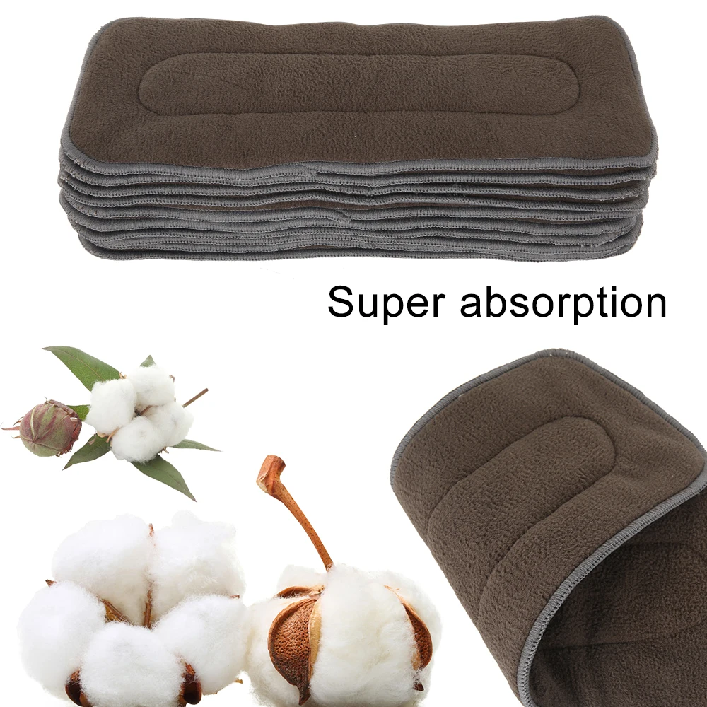 Reusable Washable Diaper Inserts Baby Boosters Liners Cloth Nappy Diaper Changing Mat Bamboo Charcoal Nappy Liners Wholesale