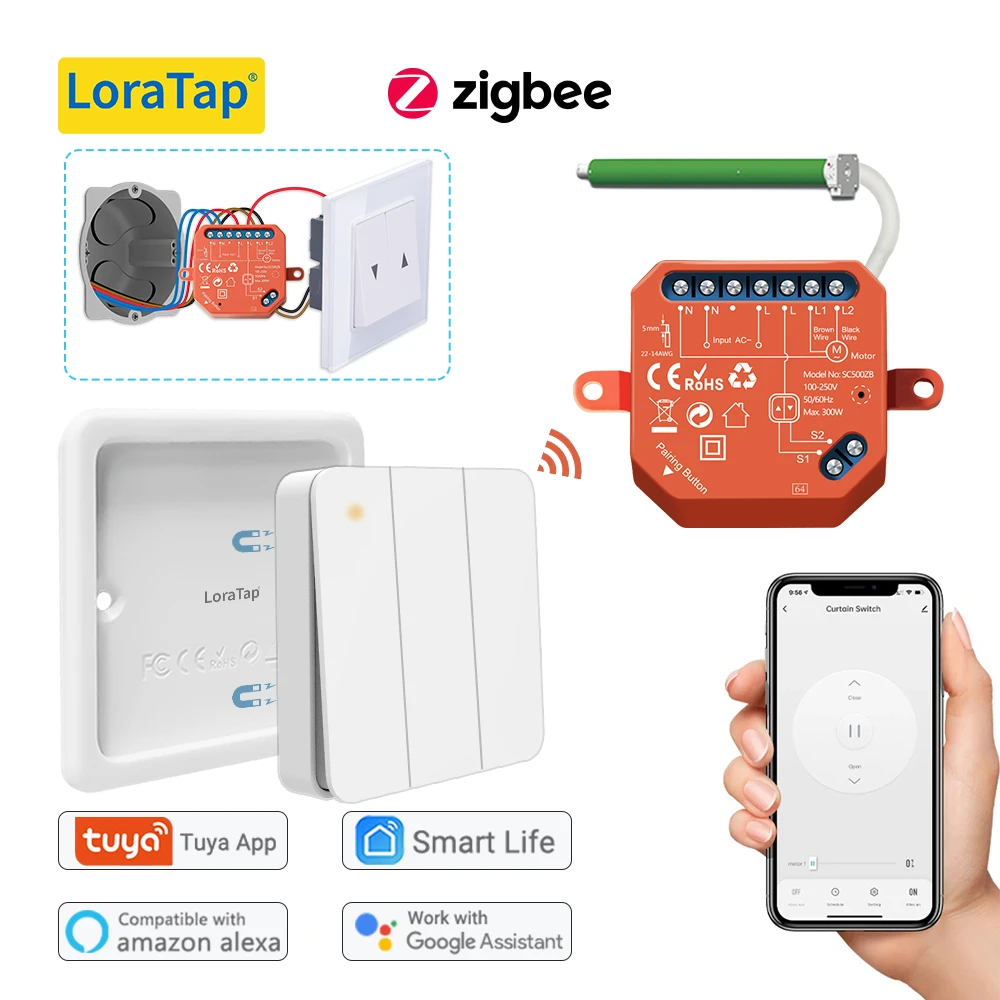 LoraTap Tuya ZigBee 3,0 Jalousien Schalter Modul und EU Remote Smart Leben  Google Home Alexa App Stimme Steuer arbeit mit zigbee2MQTT|Automatische  Kontrolle Fassadensystem| - AliExpress