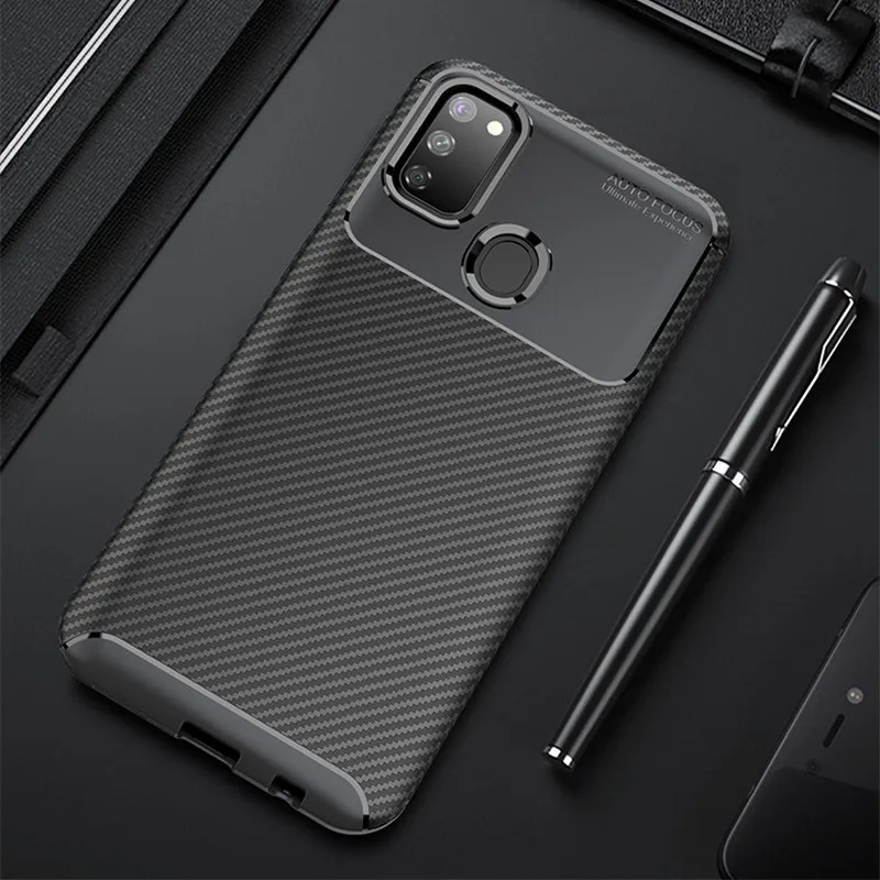 

Carbon Fiber Case For Samsung Galaxy M30s Case High Quality Diamond Grid Design Cover For Samsung Galaxy M30s M307FD Back Cover