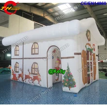 Дизайн надувной Рождественский домик на продажу, 5x3 м надувной Санта грот с воздуходувкой