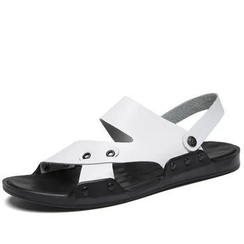 

cuir piel leather sandalia vietnam sandalen verano rasteira sandalet zandalias transpirables sandles beach 2020 heren de casa