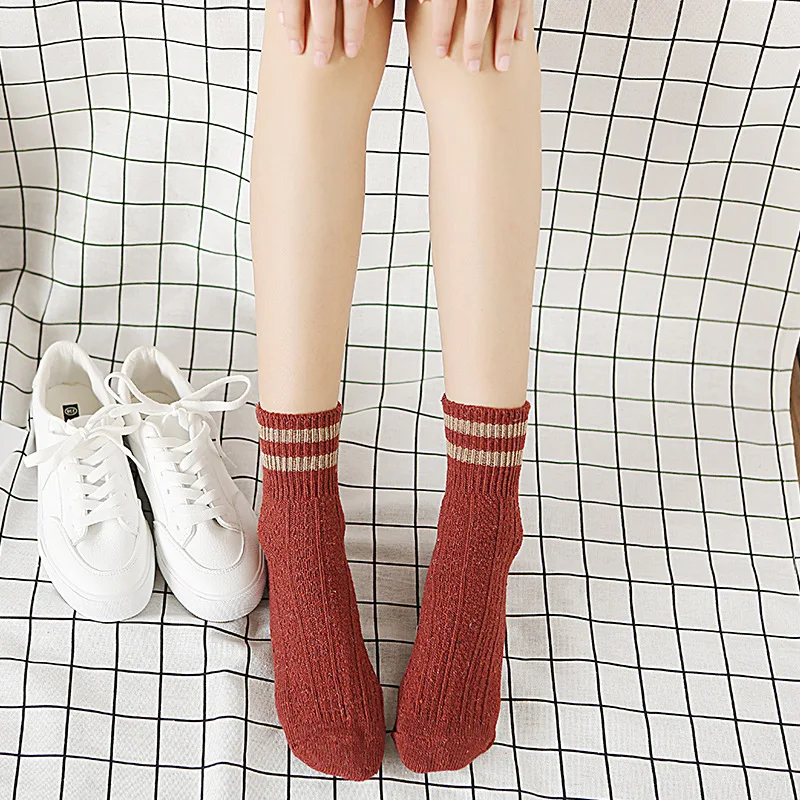 3 шт., женские носки, модные, сексуальные, красные, желтые, уличные, в стиле хип-хоп, милые, повседневные, хлопковые носки, Осень-зима, для девушек, теплые, шерстяные, сохраняют тепло
