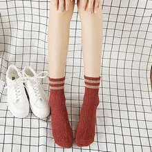 3 шт., женские носки, модные, сексуальные, красные, желтые, уличные, в стиле хип-хоп, милые, повседневные, хлопковые носки, Осень-зима, для девушек, теплые, шерстяные, сохраняют тепло