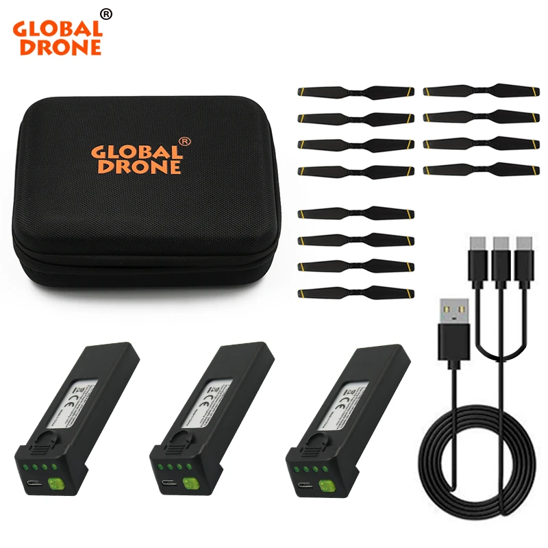 

Fly More Kit for Global Drone ANU GF86 / EXA GD89 Battery Propellers Blades Chargeing Cable Storage Bag Original Spare Parts