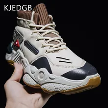KJEDGB/Новинка года; модная мужская обувь с высоким берцем; кроссовки на платформе; уличная трендовая обувь на толстой подошве; Мужская обувь; tenis masculino adulto