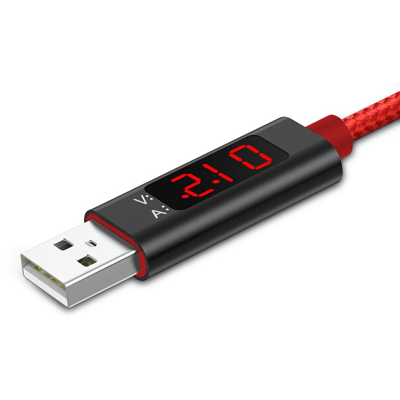 1 м usb type C Micro USB кабель для быстрой зарядки USB C кабель с светодиодный цифровым дисплеем кабель для мобильного телефона для Xiaomi huawei samsung