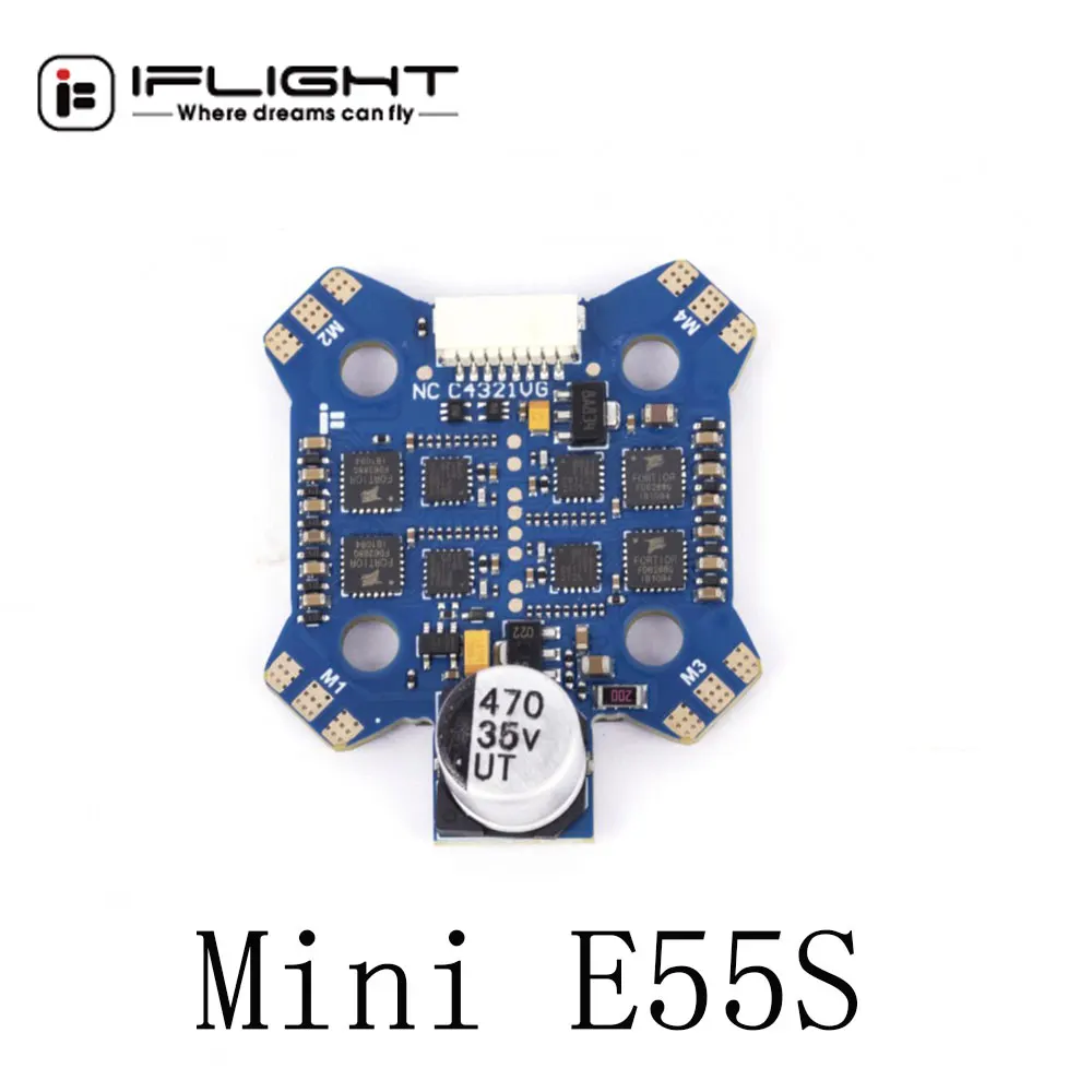 Электронный регулятор скорости iFlight BLITZ Mini E55S 55A ESC 4-в-1 2-6S 20*20 мм/Φ 4 мм для гоночного