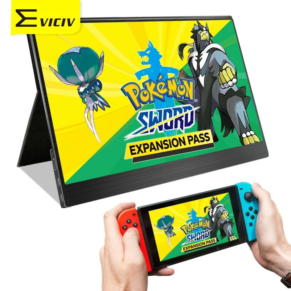 Eviciv 15 6 Screen For Nintendo Switch Pokemon 19x1080 Full Hd Portable Display Hdmi Type C External Monitor Game Console Usb Lcd Monitors Aliexpress