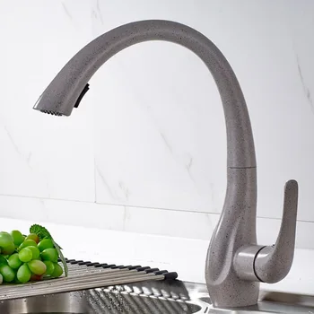 

Copper stone-like pull-out kitchen faucet sink faucet rotatable single hole hot and cold mixer faucets tap