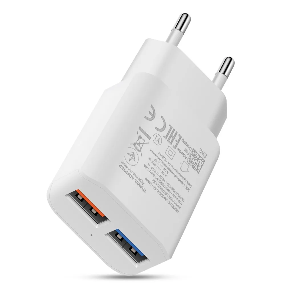 KOOYUTA QC 3,0 адаптер зарядного устройства с двойным USB EU/US Вилка Путешествия стены Быстрая зарядка зарядное устройство для iPhone X samsung S8 мобильного телефона зарядное устройство