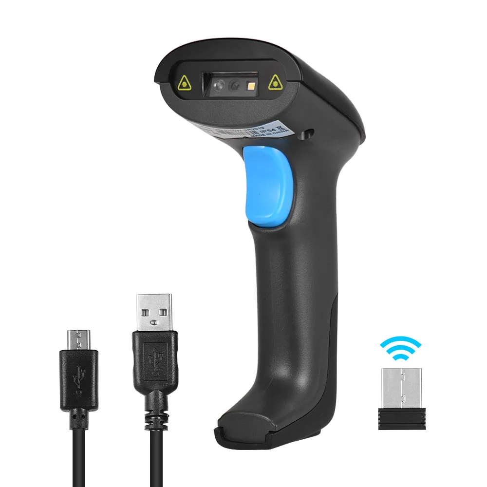 Aibecy ручной 2-в-1 2,4G Беспроводной и проводной usb-сканер штрихкодов 1D 2D сканер штрих-кода считыватель штрих-кода с приемником USB кабель для Мобильных Платежей