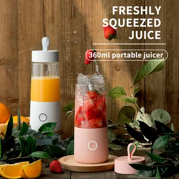 

350ml 4/6 Blades Mini Portable Electric Fruit Juicer Smoothie Maker Blender Machine USB Rechargeable Sports Bottle Juicing Cup