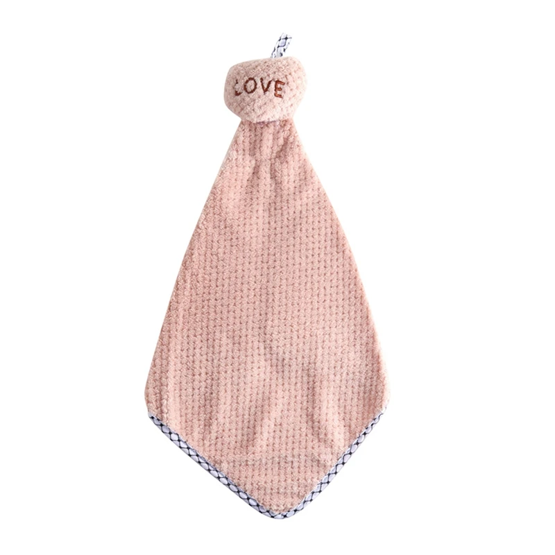 1Pc Dish Tableware Cleaning Cloth With Hanging Rope Cartoon Love Thickened Towel Water Absorbent Thicker Cloth Kitchen Towels - Цвет: P