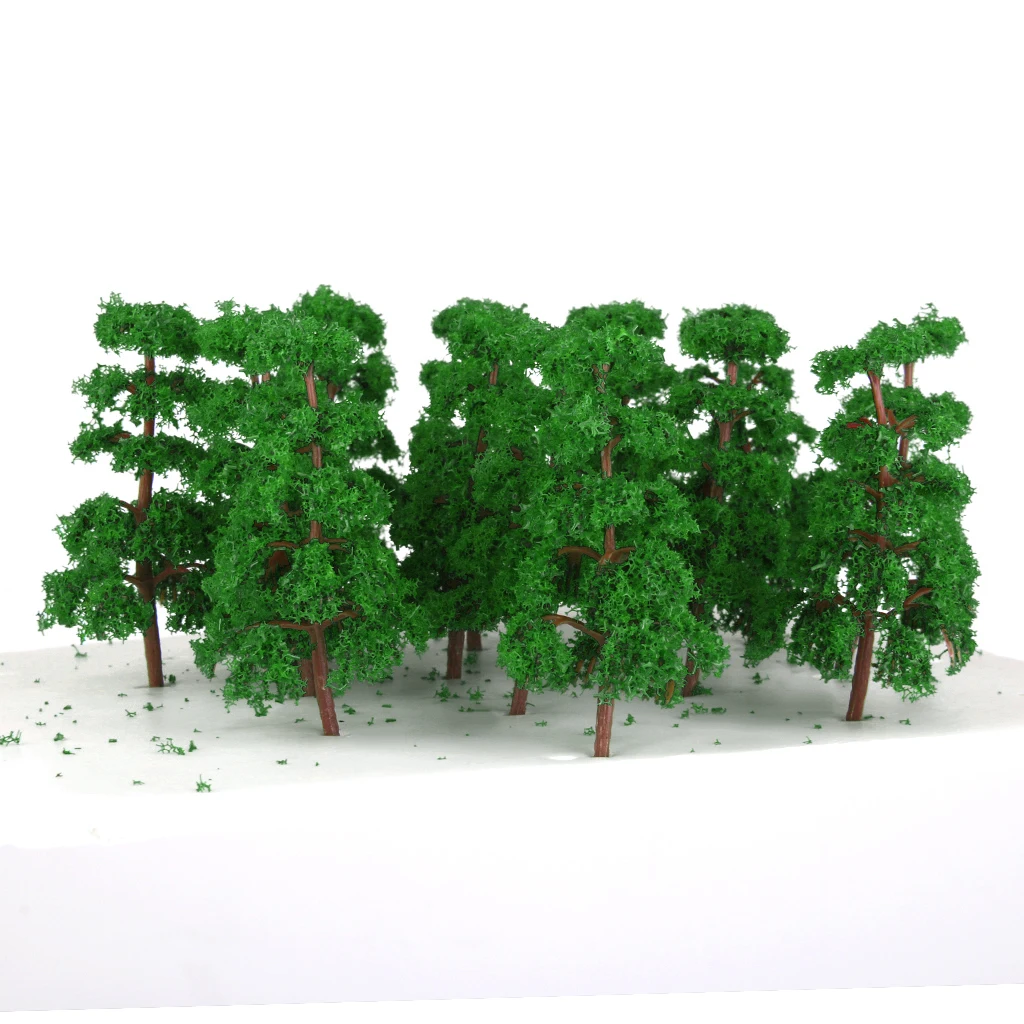 6x20 Pcs Scenery Landscape Train Model Pine Trees Scale 1/150 Jade Green | Игрушки и хобби