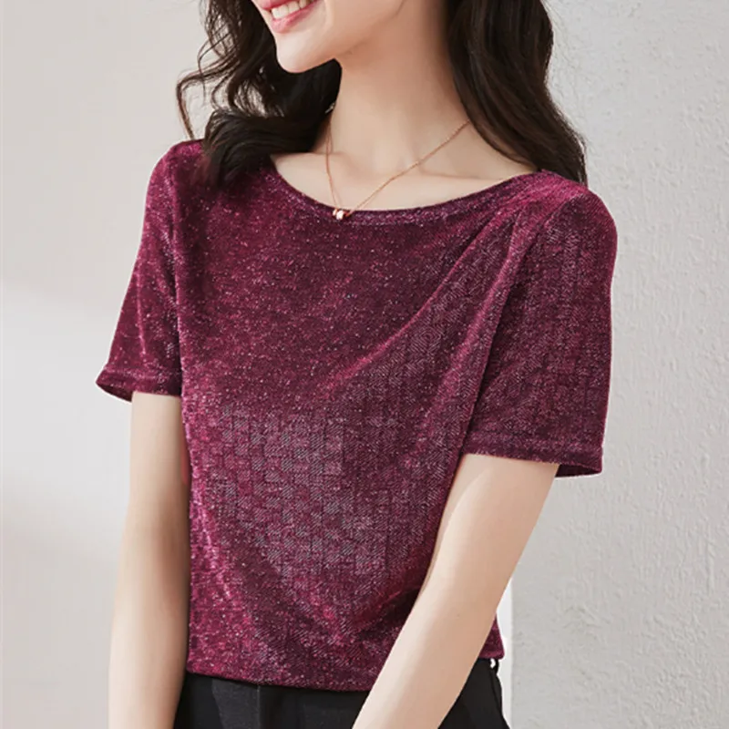 

Korean Fashion Women Blouses Woman Knit Blouse Tops Woman Sequined Blouse Shirts Plus Size Blusas Femininas Elegante Womens Tops