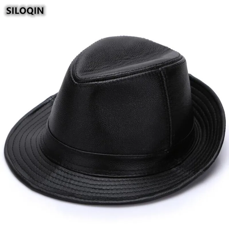 НОВАЯ шапка SILOQIN из натуральной кожи для мужчин трендовые осенне-зимние Модные