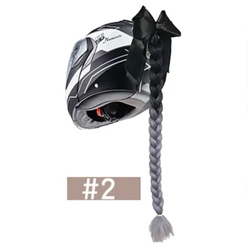 

Women Punk Style Gradient Braids Wig Decoration DIY For Motorcycle Helmet Sucker Dual Pigtail Ponytail Braids For Helmet