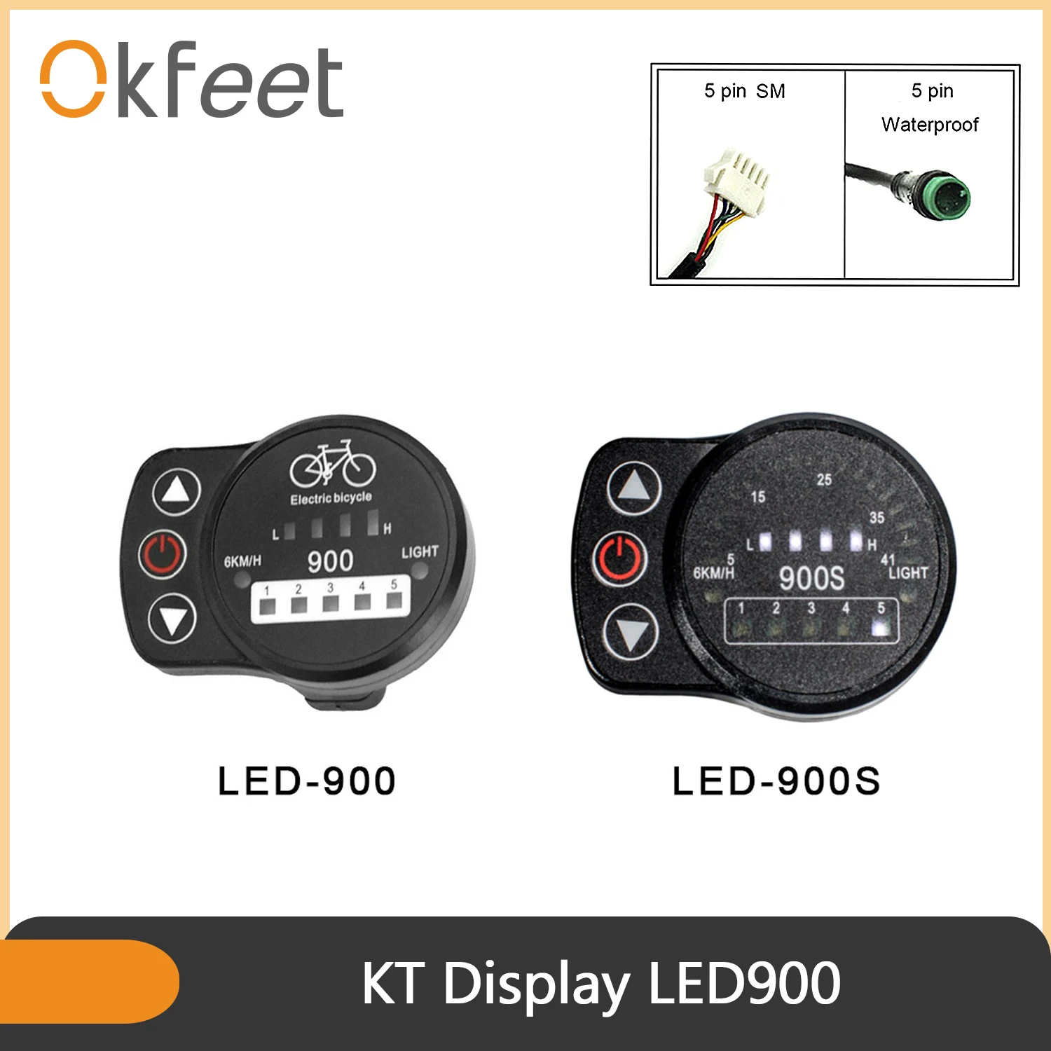 Светодиодный дисплей для электровелосипеда Okfeet KT 900s 900 36 В 48 светодиодный