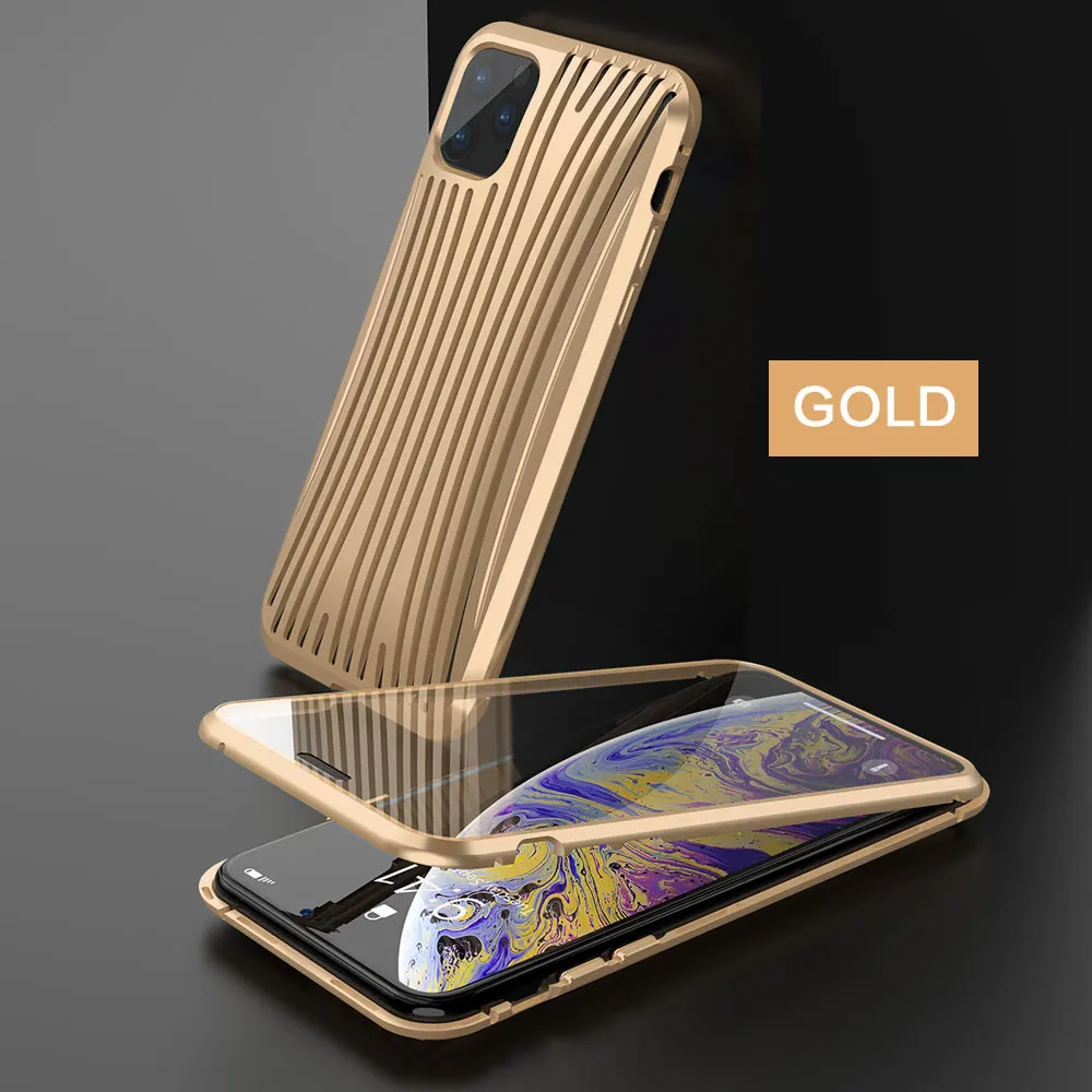 Золотой KISSCASE противоударный чехол для телефона iPhone XS MAX 11 pro max Fundas закаленное стекло чехол для телефона iPhone XR X XS 7 8 Plus Capinha - Цвет: Золотой