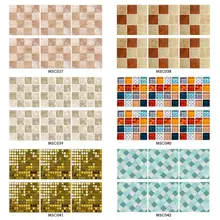 6 шт., водостойкие мозаичные наклейки для кухни, настенные наклейки для ванной комнаты, клеящиеся украшения, красивые материалы для рисования, ПВХ обои