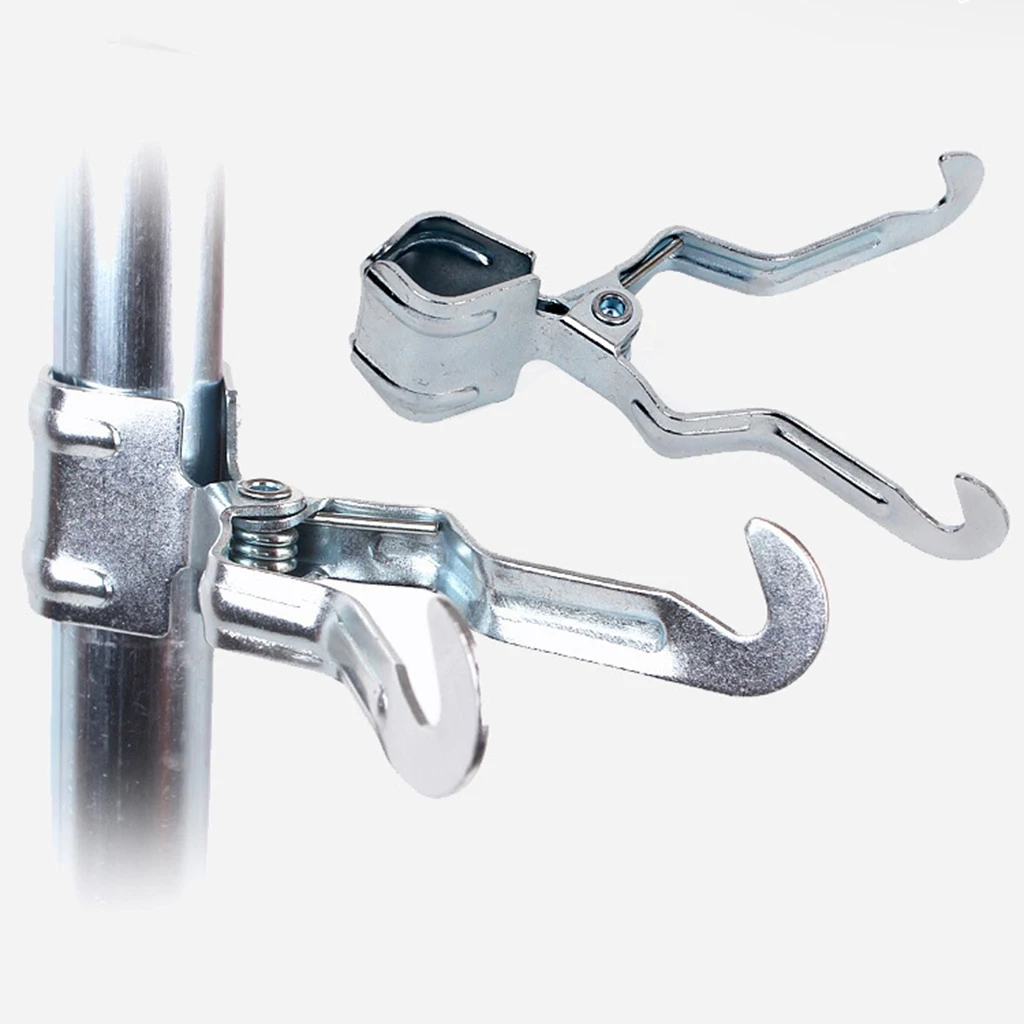 2x Multifunctional Camping Lantern/Toilet Paper Holder Hanger Clip Clamp On Tent Pole Silver Convenient And Pratical